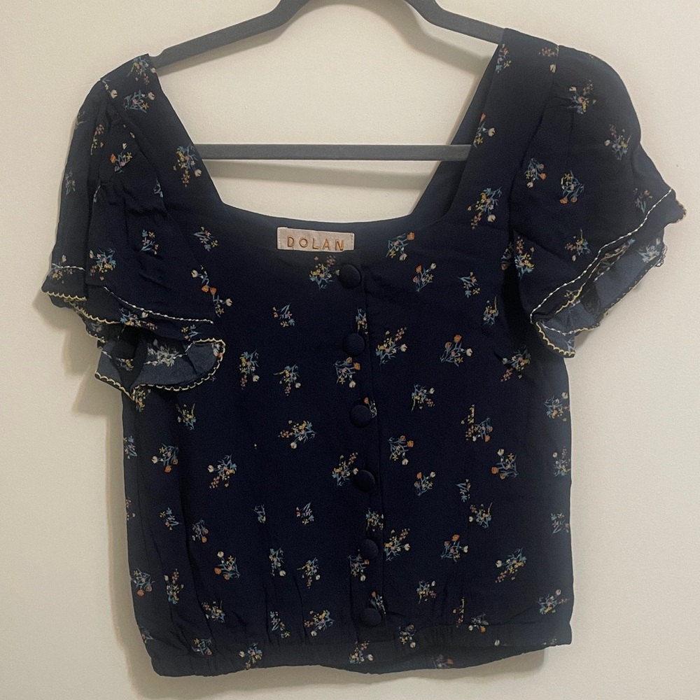 Dolan Dark Blue Floral Blouse